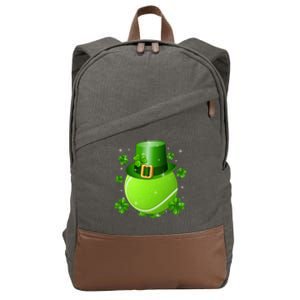 Tennis St Patricks Day Leprechaun Shamrock Meaningful Gift Cotton Canvas Backpack