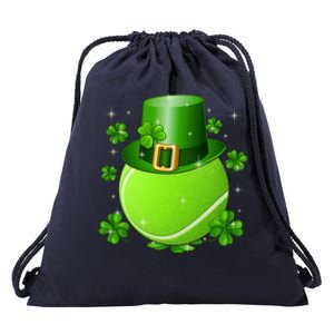 Tennis St Patricks Day Leprechaun Shamrock Meaningful Gift Drawstring Bag