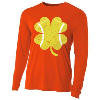 Tennis St Patricks Day Sports Shamrock Costume Cute Gift Cooling Performance Long Sleeve Crew