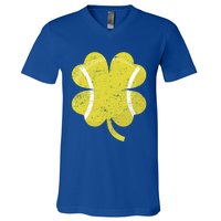 Tennis St Patricks Day Sports Shamrock Costume Cute Gift V-Neck T-Shirt