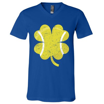 Tennis St Patricks Day Sports Shamrock Costume Cute Gift V-Neck T-Shirt