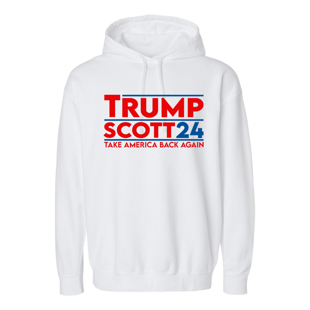 Trump Scott President Trump 2024 Garment-Dyed Fleece Hoodie