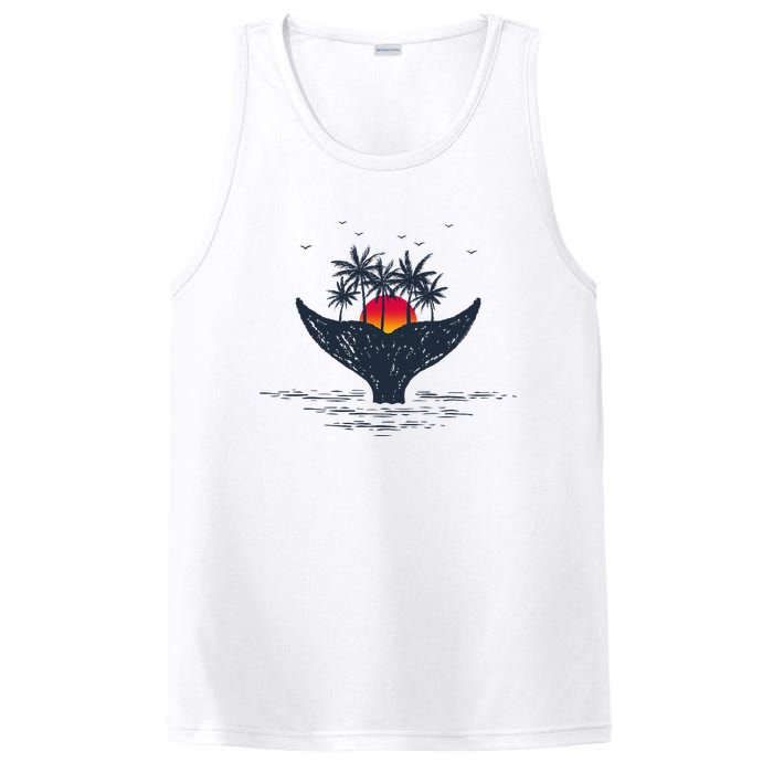 Tropical Sunset Palm Trees Whale Tail Summer Vacation PosiCharge Competitor Tank