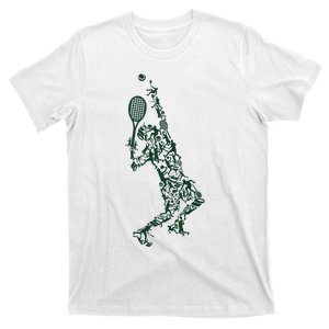 Tennis Shirt Player Positions Balls Racket In Drawing T-Shirt