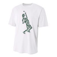 Tennis Shirt Player Positions Balls Racket In Drawing Performance Sprint T-Shirt