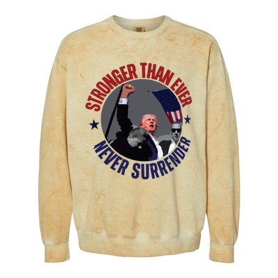 Trump Shot Photo Never Surrender Trump 2024 Butler Rally Trump Colorblast Crewneck Sweatshirt