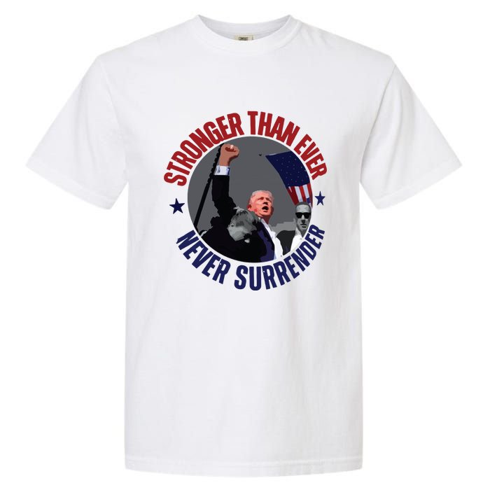 Trump Shot Photo Never Surrender Trump 2024 Butler Rally Trump Garment-Dyed Heavyweight T-Shirt