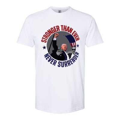 Trump Shot Photo Never Surrender Trump 2024 Butler Rally Trump Softstyle CVC T-Shirt