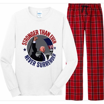 Trump Shot Photo Never Surrender Trump 2024 Butler Rally Trump Long Sleeve Pajama Set