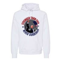 Trump Shot Photo Never Surrender Trump 2024 Butler Rally Trump Premium Hoodie