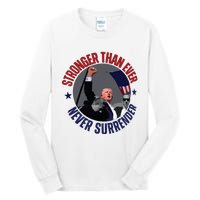 Trump Shot Photo Never Surrender Trump 2024 Butler Rally Trump Tall Long Sleeve T-Shirt