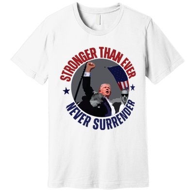 Trump Shot Photo Never Surrender Trump 2024 Butler Rally Trump Premium T-Shirt