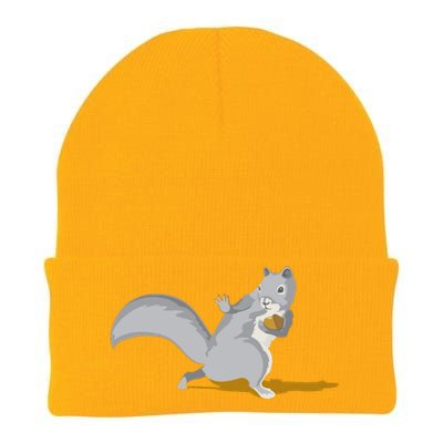 The Squirrel Protect The Nut Cool Vector Design Knit Cap Winter Beanie