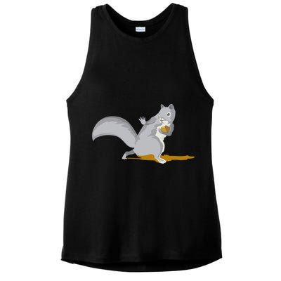 The Squirrel Protect The Nut Cool Vector Design Ladies PosiCharge Tri-Blend Wicking Tank