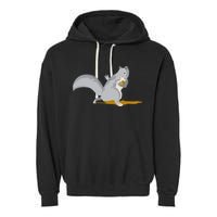 The Squirrel Protect The Nut Cool Vector Design Garment-Dyed Fleece Hoodie