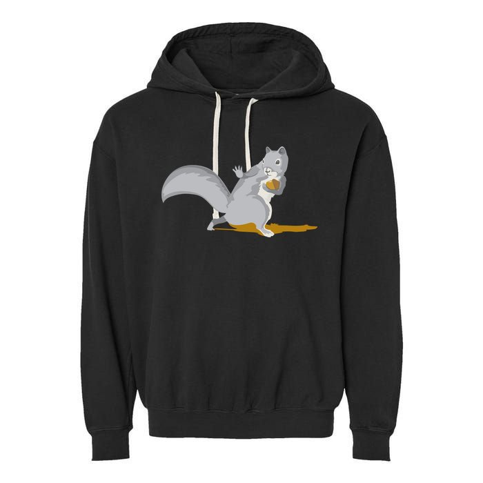 The Squirrel Protect The Nut Cool Vector Design Garment-Dyed Fleece Hoodie
