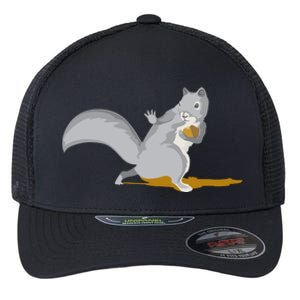 The Squirrel Protect The Nut Cool Vector Design Flexfit Unipanel Trucker Cap