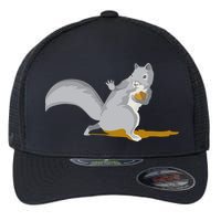 The Squirrel Protect The Nut Cool Vector Design Flexfit Unipanel Trucker Cap