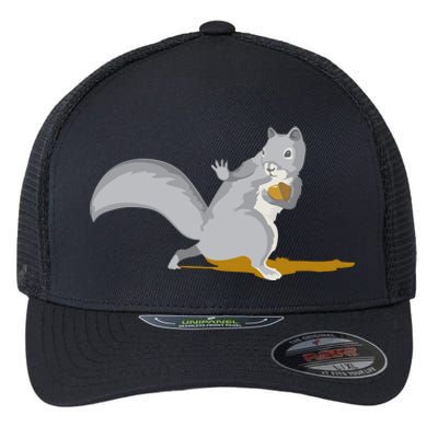 The Squirrel Protect The Nut Cool Vector Design Flexfit Unipanel Trucker Cap