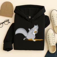 The Squirrel Protect The Nut Cool Vector Design Hoodie