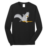 The Squirrel Protect The Nut Cool Vector Design Long Sleeve Shirt