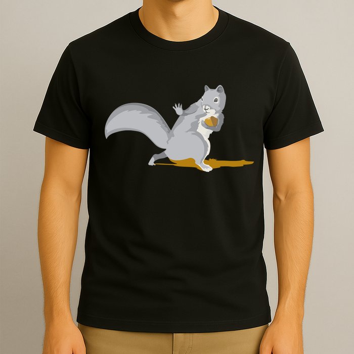 The Squirrel Protect The Nut Cool Vector Design T-Shirt