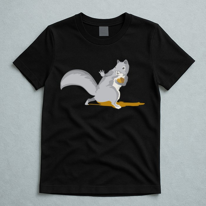The Squirrel Protect The Nut Cool Vector Design T-Shirt