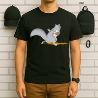 The Squirrel Protect The Nut Cool Vector Design T-Shirt