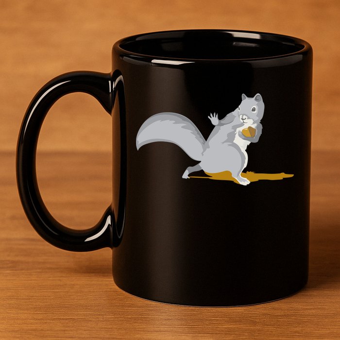 The Squirrel Protect The Nut Cool Vector Design 11oz C Handle Ceramic Mug