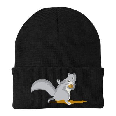 The Squirrel Protect The Nut Cool Vector Design Knit Cap Winter Beanie