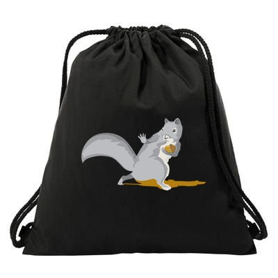 The Squirrel Protect The Nut Cool Vector Design Drawstring Bag