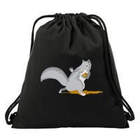 The Squirrel Protect The Nut Cool Vector Design Drawstring Bag