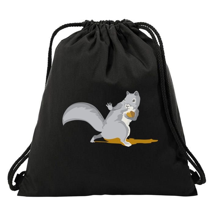 The Squirrel Protect The Nut Cool Vector Design Drawstring Bag