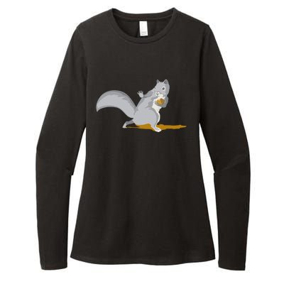 The Squirrel Protect The Nut Cool Vector Design Womens CVC Long Sleeve Shirt