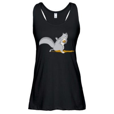 The Squirrel Protect The Nut Cool Vector Design Ladies Essential Flowy Tank