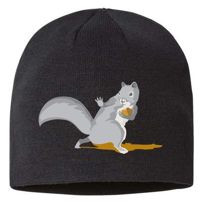 The Squirrel Protect The Nut Cool Vector Design Sustainable Beanie