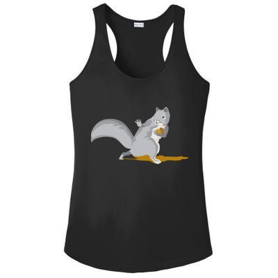 The Squirrel Protect The Nut Cool Vector Design Ladies PosiCharge Competitor Racerback Tank