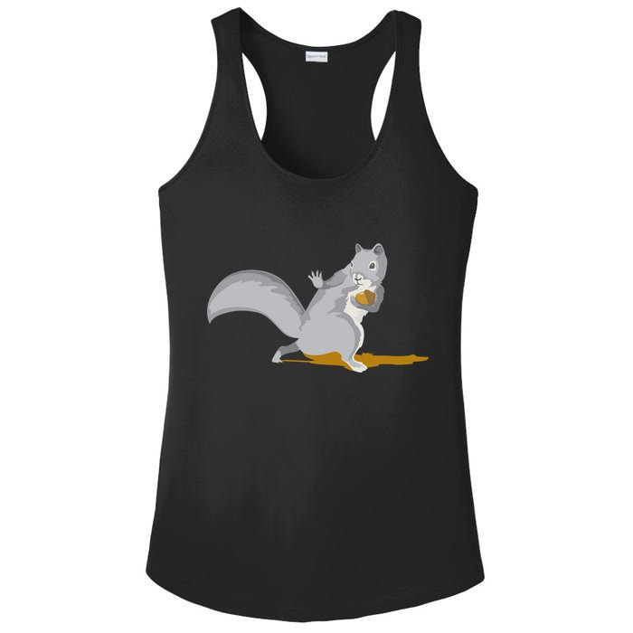 The Squirrel Protect The Nut Cool Vector Design Ladies PosiCharge Competitor Racerback Tank
