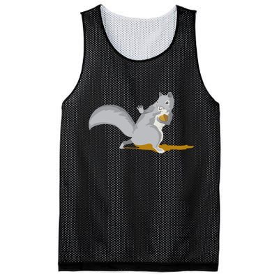 The Squirrel Protect The Nut Cool Vector Design Mesh Reversible Basketball Jersey Tank
