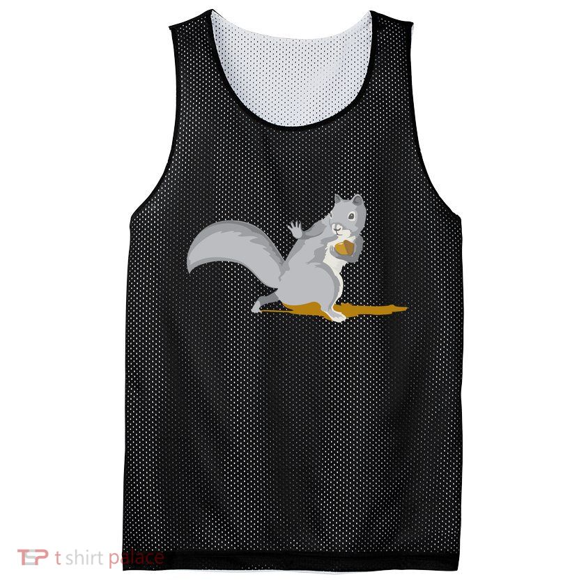 The Squirrel Protect The Nut Cool Vector Design Mesh Reversible Basketball Jersey Tank