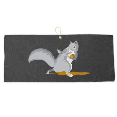 The Squirrel Protect The Nut Cool Vector Design Large Microfiber Waffle Golf Towel