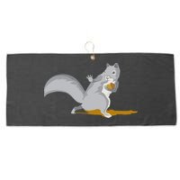 The Squirrel Protect The Nut Cool Vector Design Large Microfiber Waffle Golf Towel