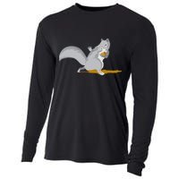 The Squirrel Protect The Nut Cool Vector Design Cooling Performance Long Sleeve Crew