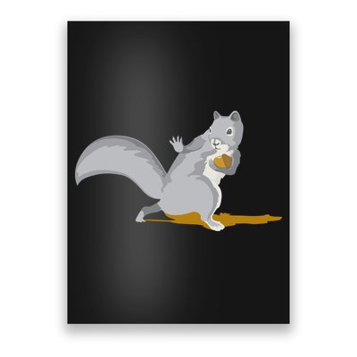 The Squirrel Protect The Nut Cool Vector Design Poster