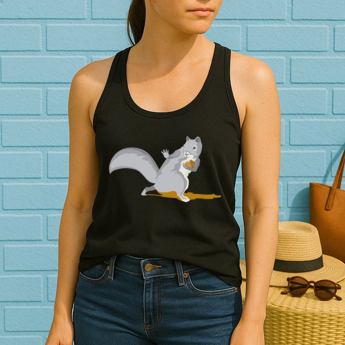 The Squirrel Protect The Nut Cool Vector Design Womens Tank Top