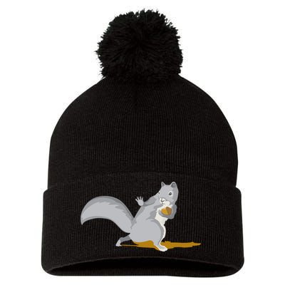 The Squirrel Protect The Nut Cool Vector Design Pom Pom 12in Knit Beanie