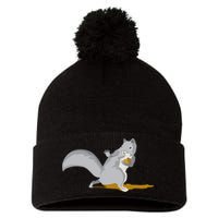 The Squirrel Protect The Nut Cool Vector Design Pom Pom 12in Knit Beanie