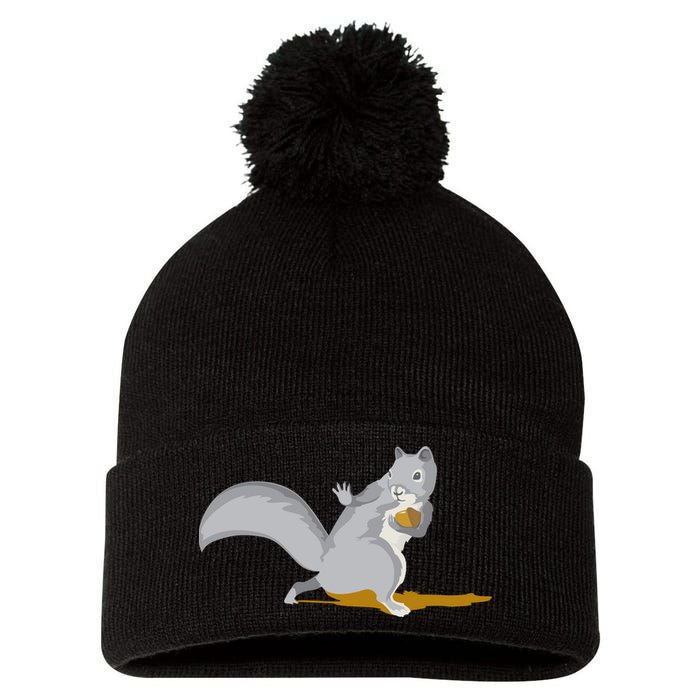 The Squirrel Protect The Nut Cool Vector Design Pom Pom 12in Knit Beanie