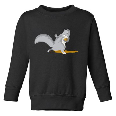 The Squirrel Protect The Nut Cool Vector Design Toddler Sweatshirt