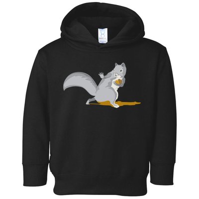 The Squirrel Protect The Nut Cool Vector Design Toddler Hoodie